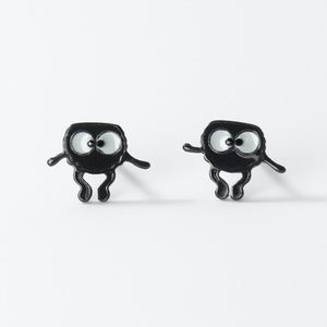 Soot Sprite Earrings Sterling Silver Cute Black Soot Sprite Stud Earrings